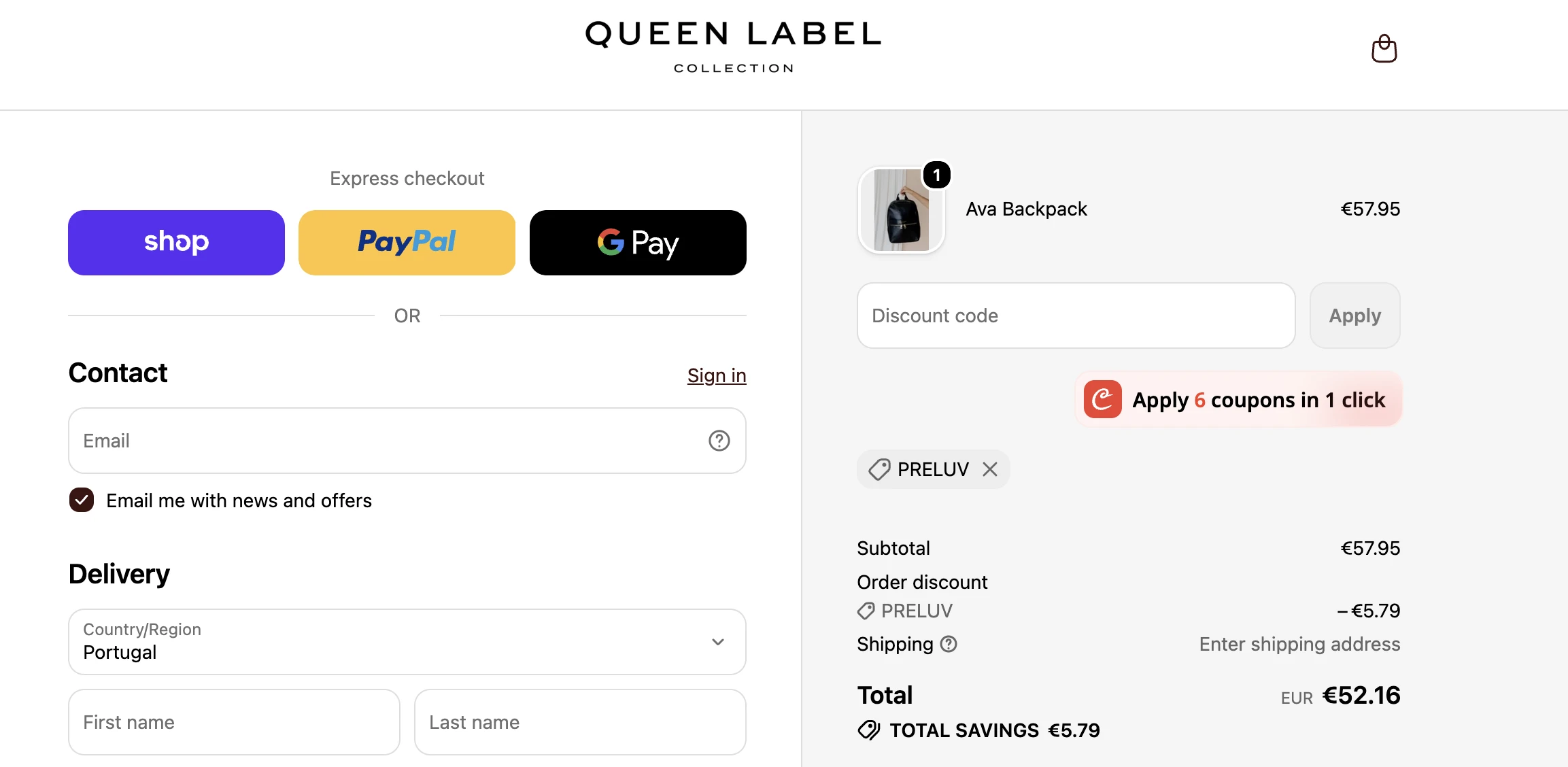 Use Discount Code PRELUV for 10% OFF Sitewide at queenlabelcollection.com